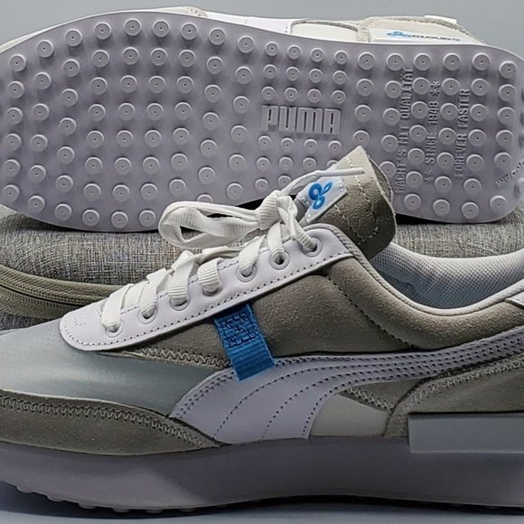 Puma Future Rider x Cloud9 Men's Size 8.5 White Cyan 380849-01 W/Laces New - Picture 4 of 10